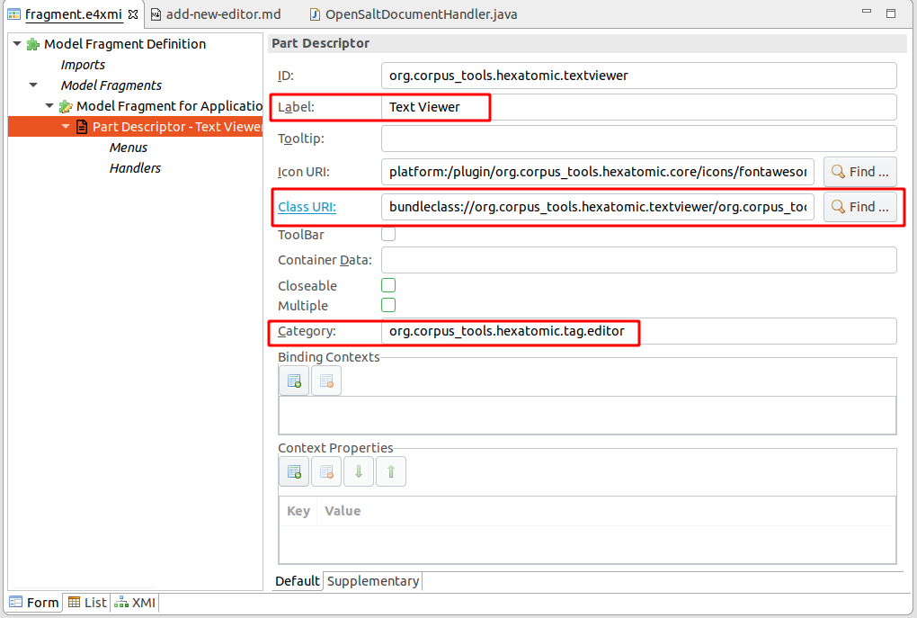 Part descriptor general properties