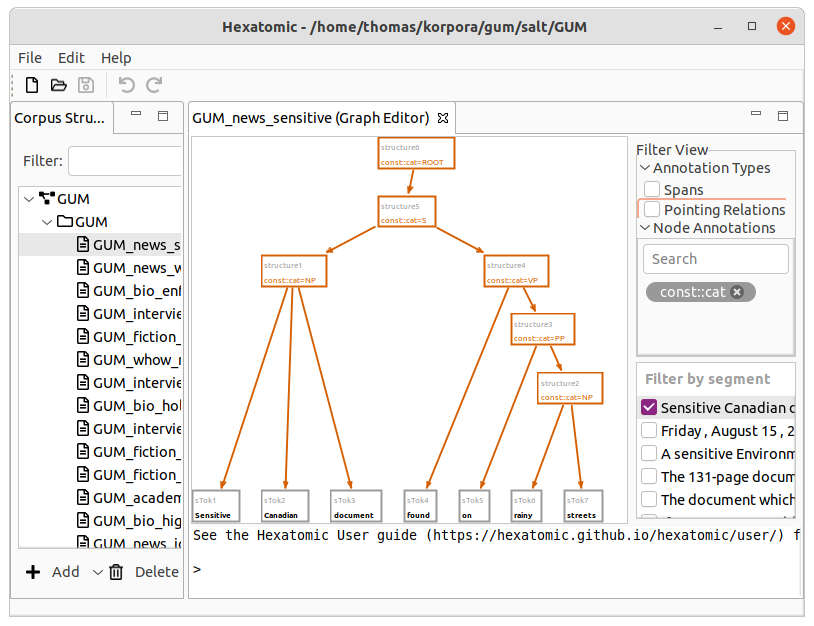 Screenshot of the graph editor