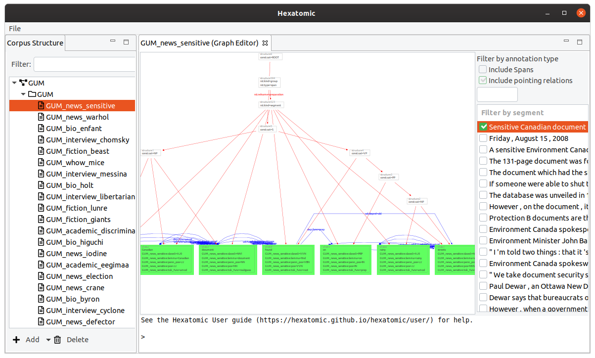 Screenshot of the graph editor