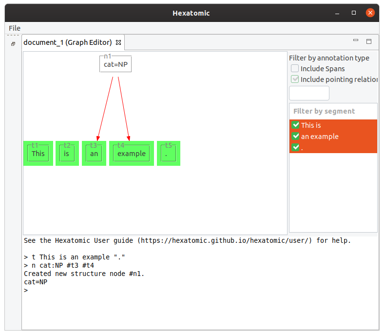 Output after adding an NP node