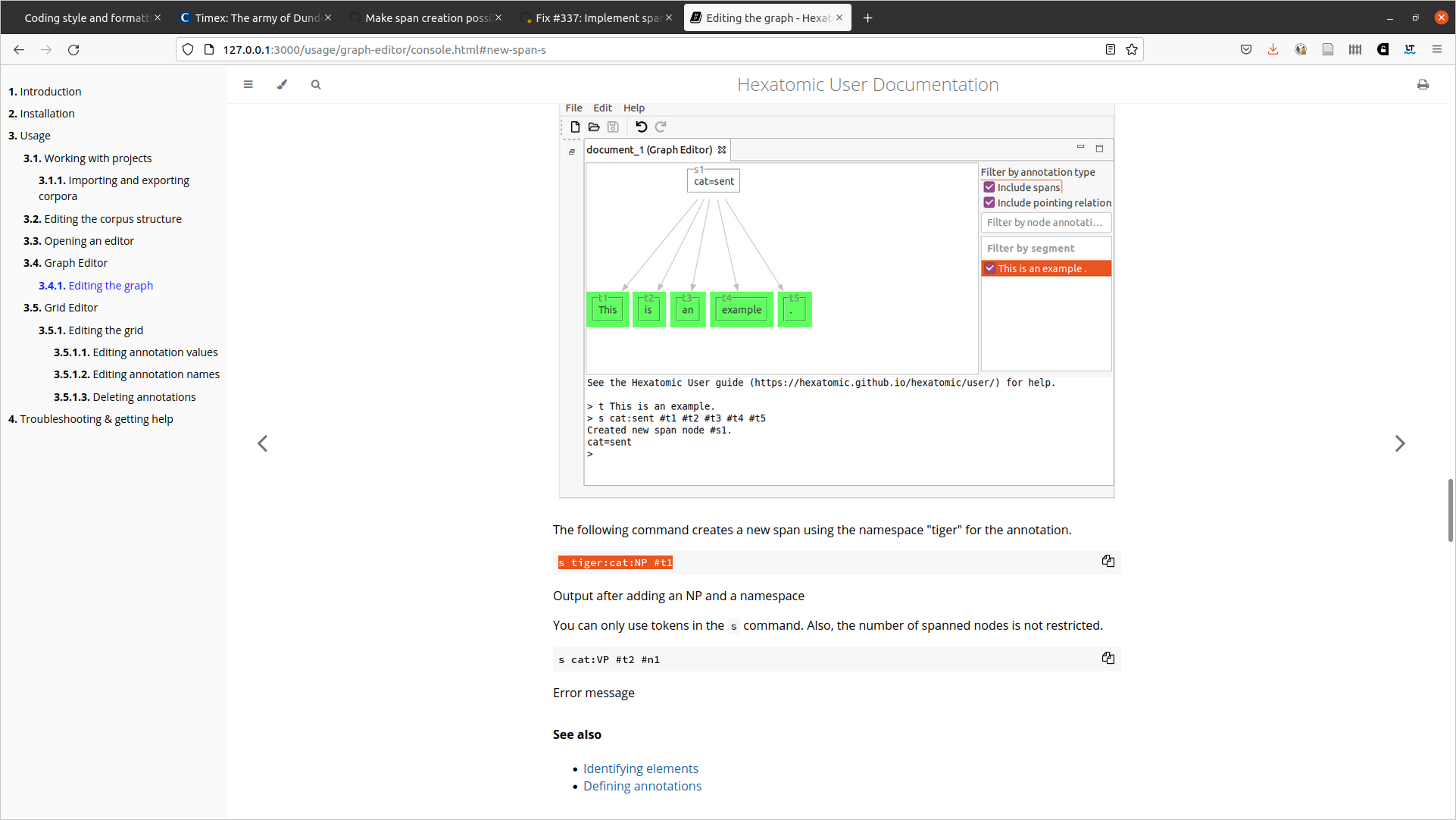 Output after adding an NP and a namespace