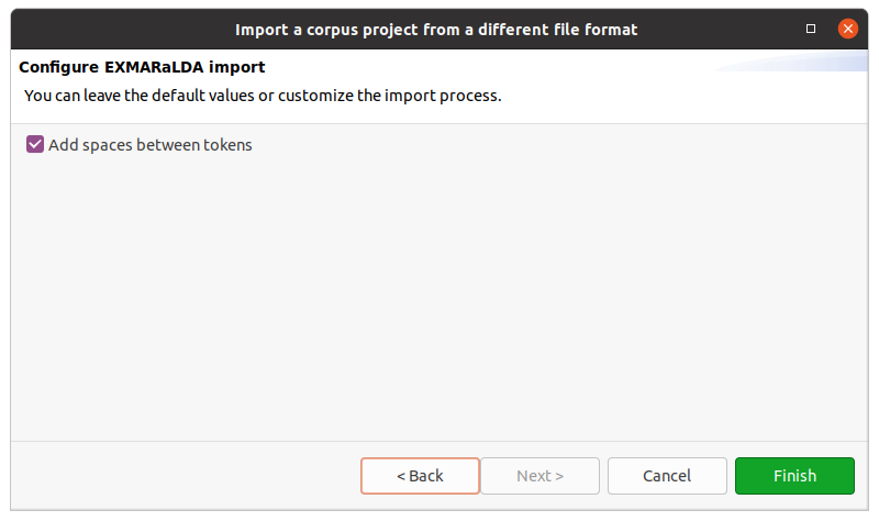 Format settings wizard step