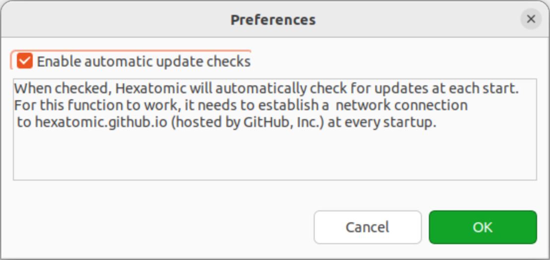 Check Enable automatic update search at startup
