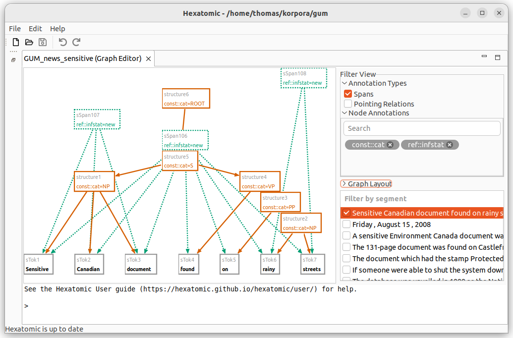 Screenshot of the graph editor with expanded filter view